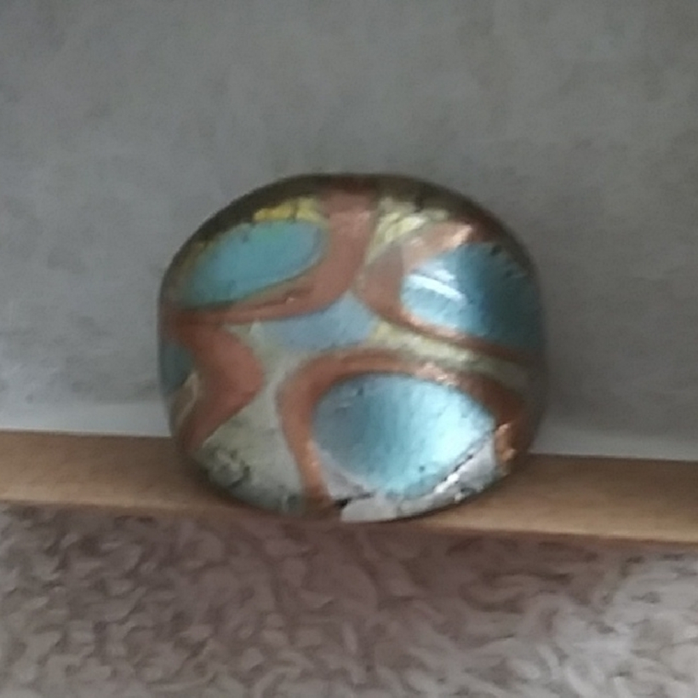 NIB. Glass Aztec-Inspired Ring.
